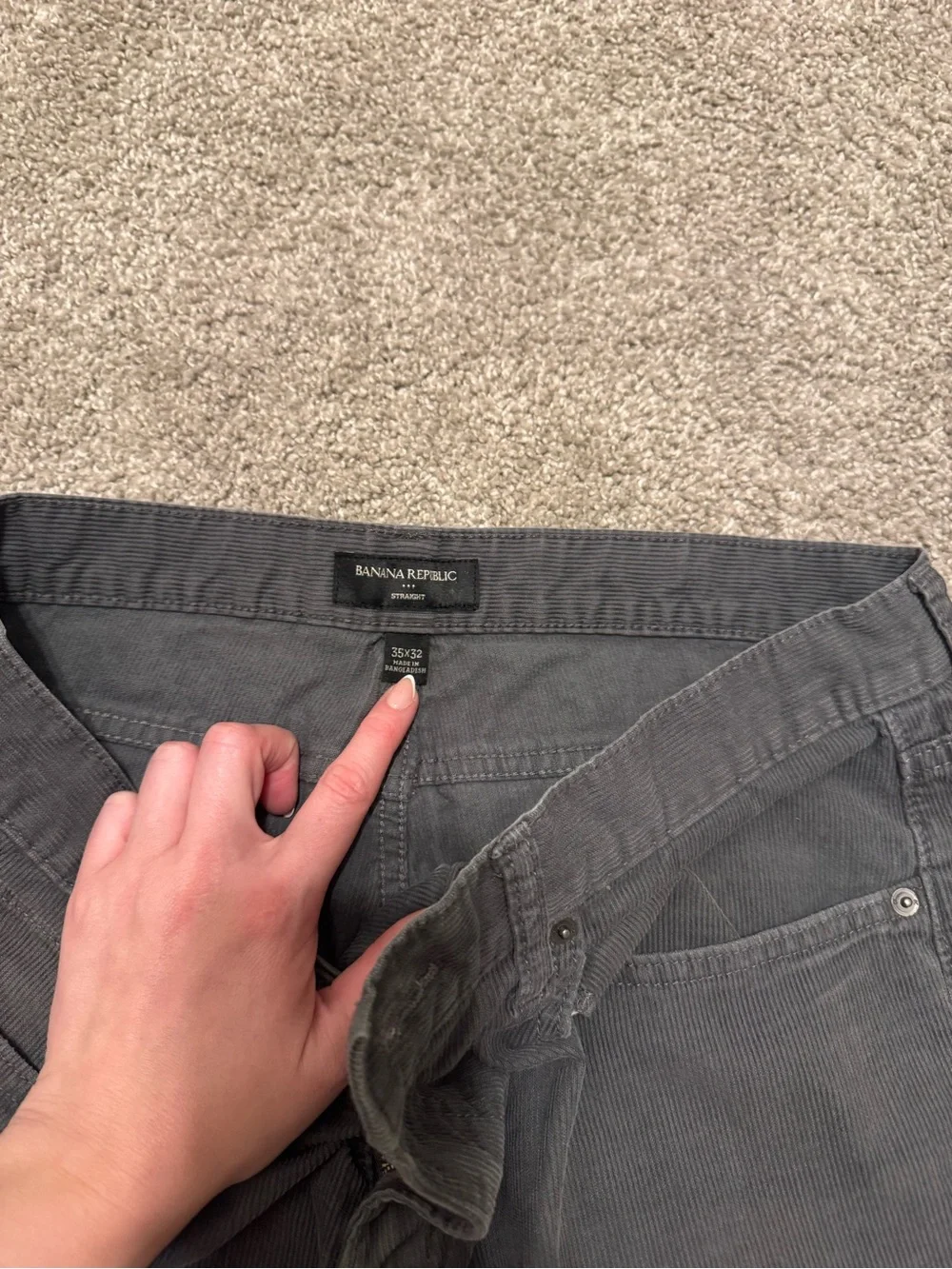 Banana Republic Gray Straight Corduroy Pants